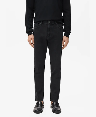 Mango Men's Ben Cropped Tapered-Fit Jeans