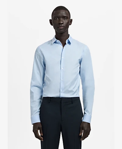 Mango Men's Slim Fit Cotton Dress Shirt