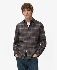 Mango Men's Cotton Flannel Checkered Shirt