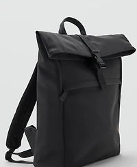 Mango Men's Flap Closure Rubberized Backpack