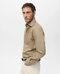 Mango Men's Slim-Fit Lyocell Cotton Shirt