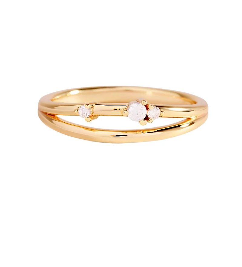 Mint & Lily Crescent Moon Cubic Zirconia Diamond Ring