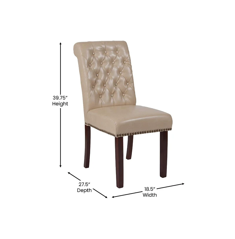 Merrick Lane Falmouth Upholstered Parsons Chair with Nailhead Trim