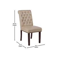 Merrick Lane Falmouth Upholstered Parsons Chair with Nailhead Trim