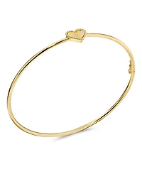 Devata Sweet Heart Bangle Bracelet in 14K Gold, Fits Small to Medium Wrist