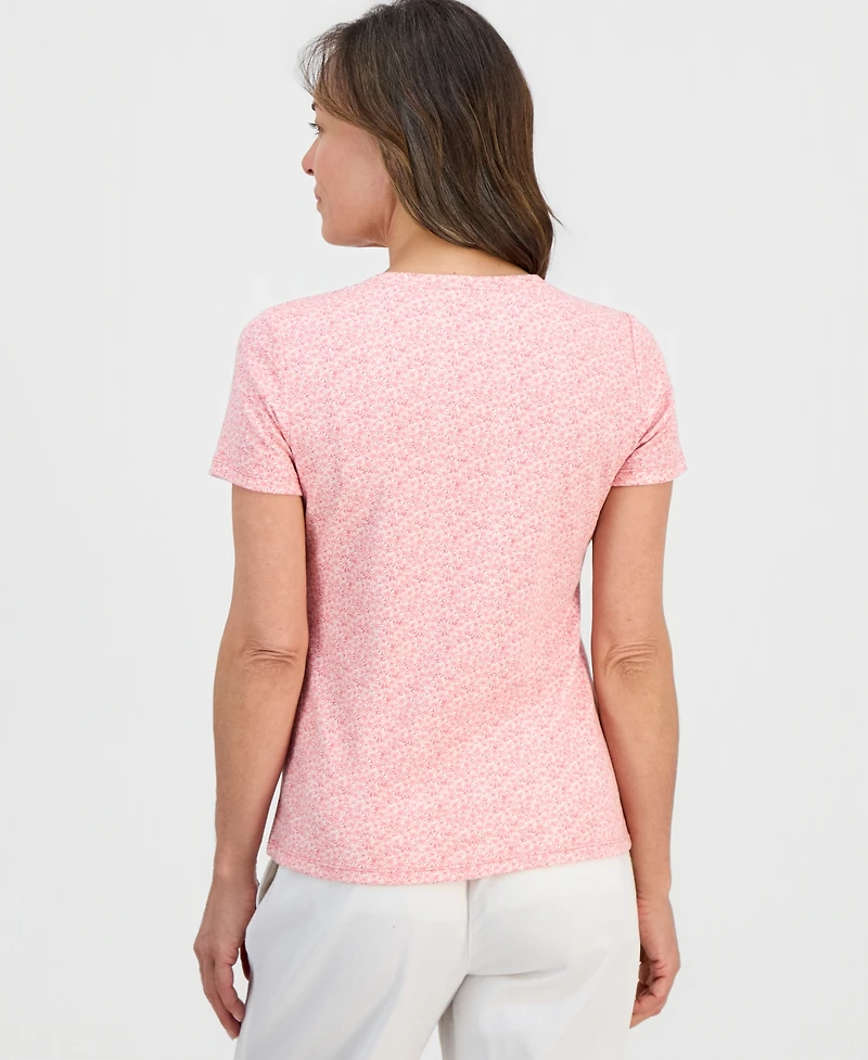 Style & Co Petite Printed Henley Top, Macy's Exclusive