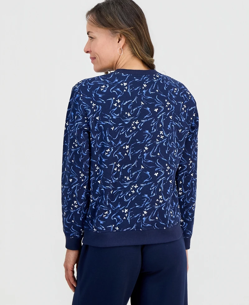 Style & Co Petite Water Ripple Fleece Sweatshirt, Macy's Exclusive