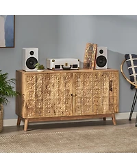 Streamdale Furniture Acacia & Mango Wood Boho Cabinet - Handcrafted