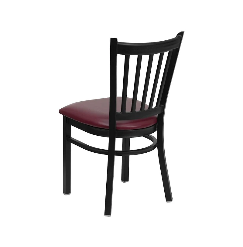 Emma+Oliver 2 Pack Vertical Back Metal Restaurant Chair