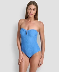 Dkny Women's Textured Shirred One-Piece Swimsuit