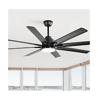 Sofucor 52-inch Modern Exquisite Black 8-Blade Ceiling Fans with Adjustable Led Lights and Intelligent Remote Control