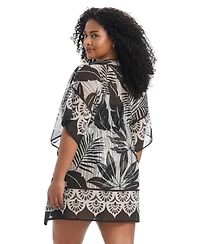 Bleu by Rod Beattie Plus Island Time Pull-On Cover-Up Caftan