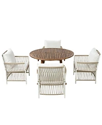 Streamdale Furniture 5-Piece Extendable Wooden Patio Dining Set