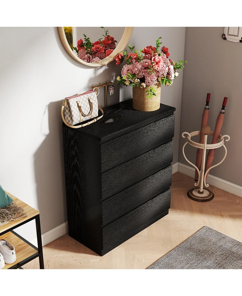 Streamdale Furniture Black 4-Drawer Modern Dresser