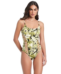 Red Carter Cross Side Cut Out One-Piece Swimsuit