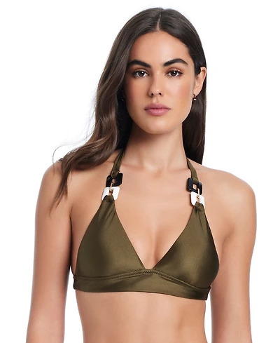 Red Carter Women's V-Neck Halter Bikini Top