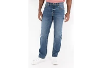Devil-Dog Dungarees Men's Slim Straight Fit Performance Stretch Denim Jeans, Lincoln Wash