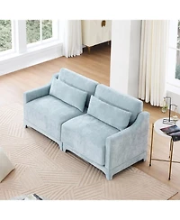 Streamdale Furniture Chenille 2-Seater Sofa - Sky Blue