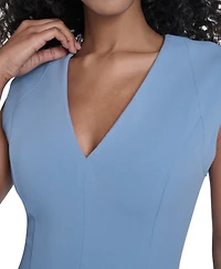 Calvin Klein Women's Crepe V-Neck Midi Dress