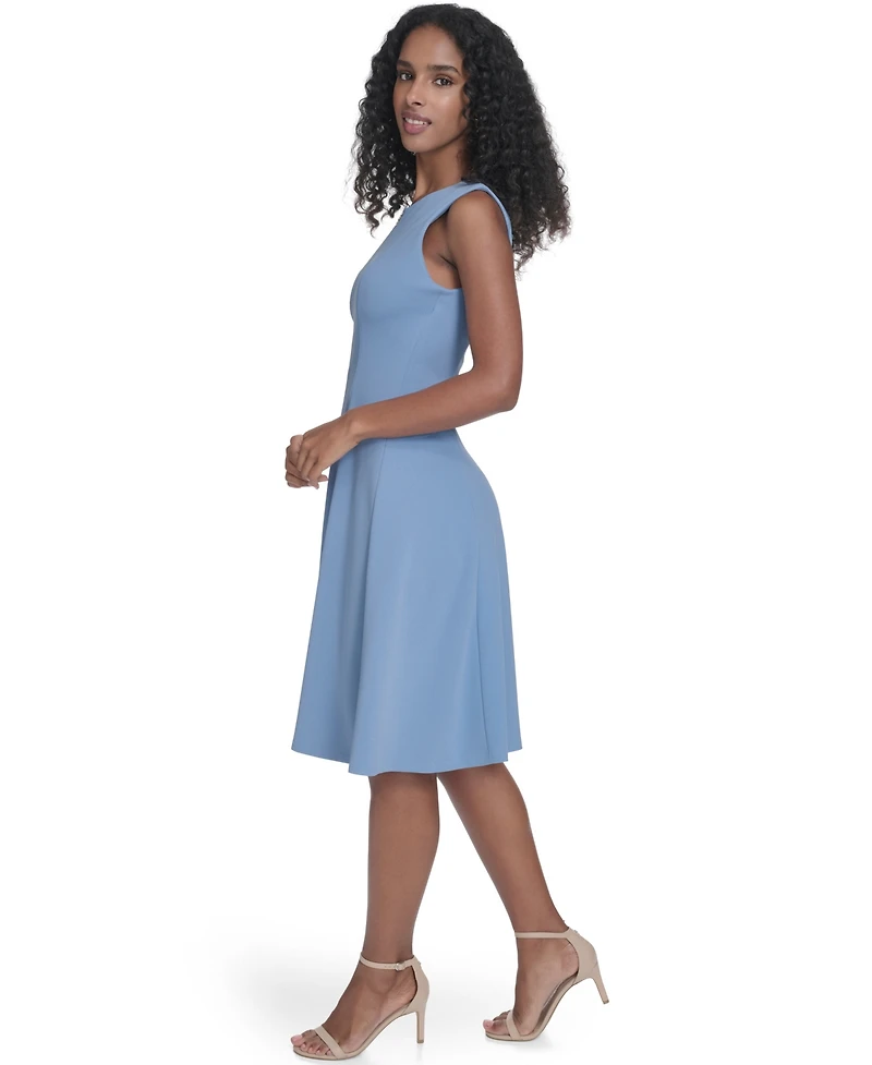 Calvin Klein Women's Crepe Fit & Flare Midi Dress