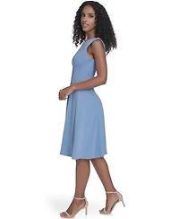 Calvin Klein Women's Crepe Fit & Flare Midi Dress