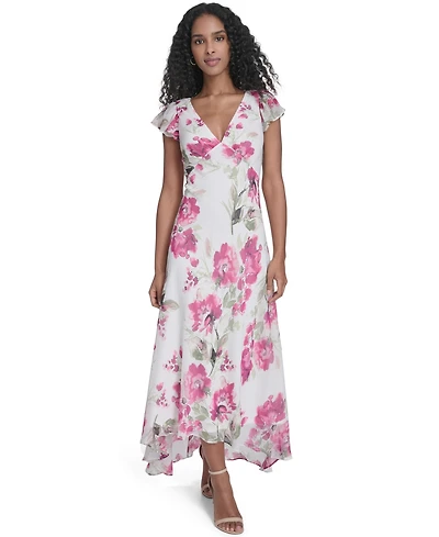 Calvin Klein Women's V-Neck Maxi Dress