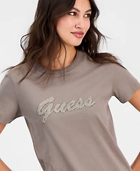 Guess Women's 3D Script Logo Short-Sleeve T-Shirt