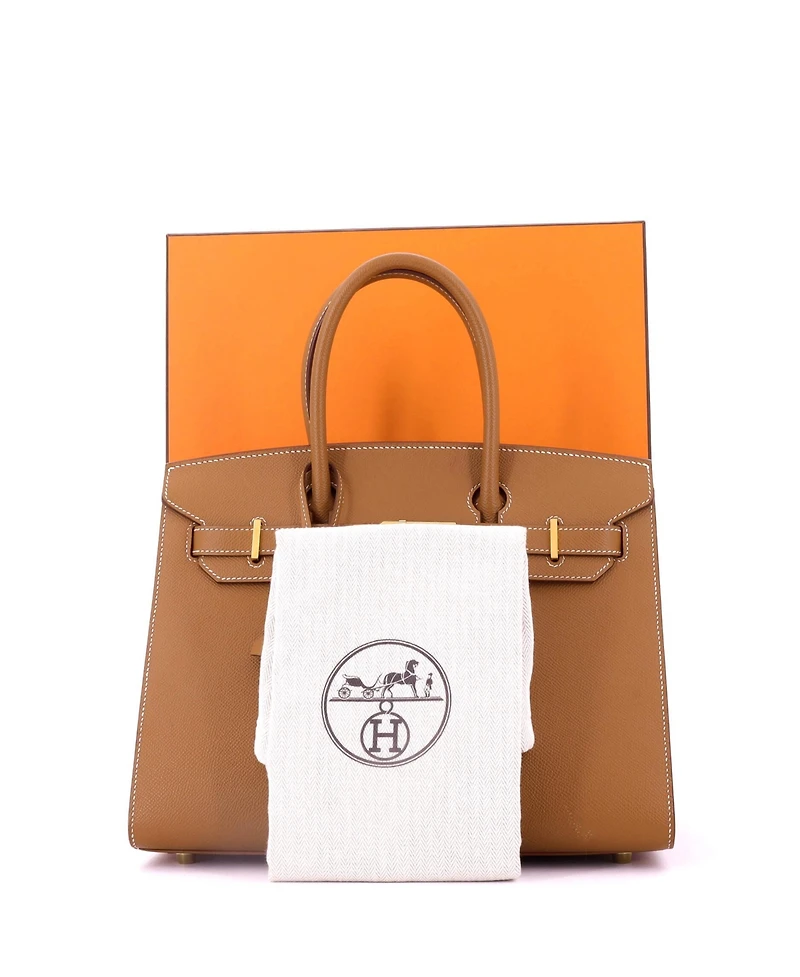 Pre-Owned HERMES Birkin 30 Handbag Brown Epsom with Gold Hardware
