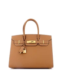 Pre-Owned HERMES Birkin 30 Handbag Brown Epsom with Gold Hardware