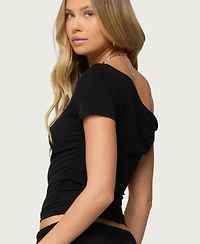 Edikted Women's Halli Twisted Off Shoulder Top