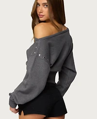 Edikted Women's Doro Studded Off Shoulder Sweater