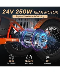 Mooncool CD1 250W Electric Youth Trike 16" x 3.0" Wheel