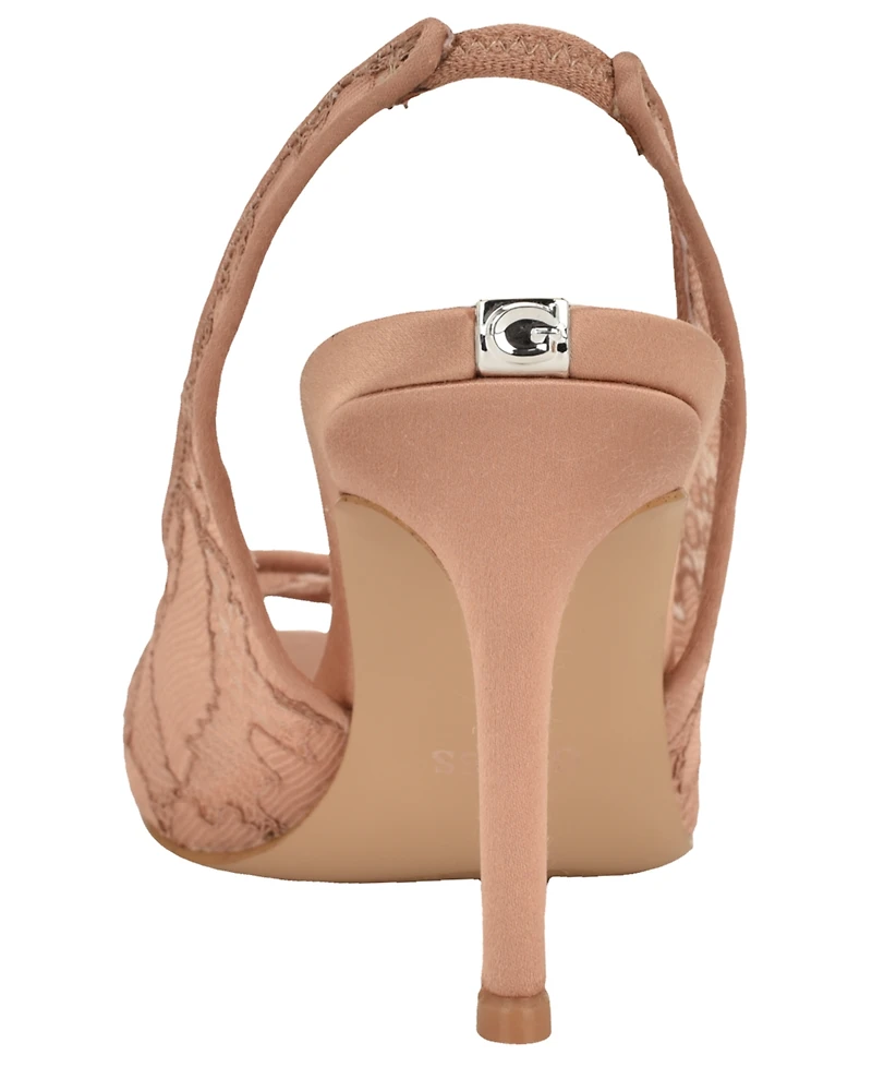 Guess Women's Kisco Peep Toe Slingback Stiletto Pumps