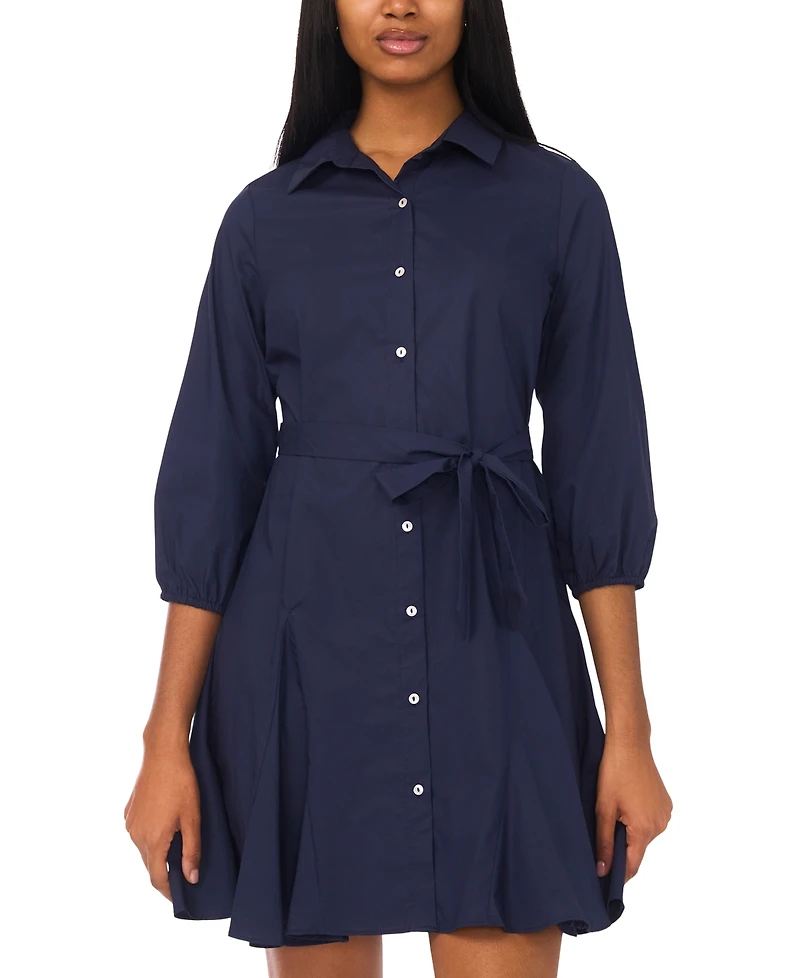 Msk Women's Tie Waist Shirt Dress