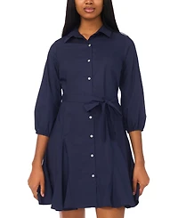 Msk Women's Tie Waist Shirt Dress