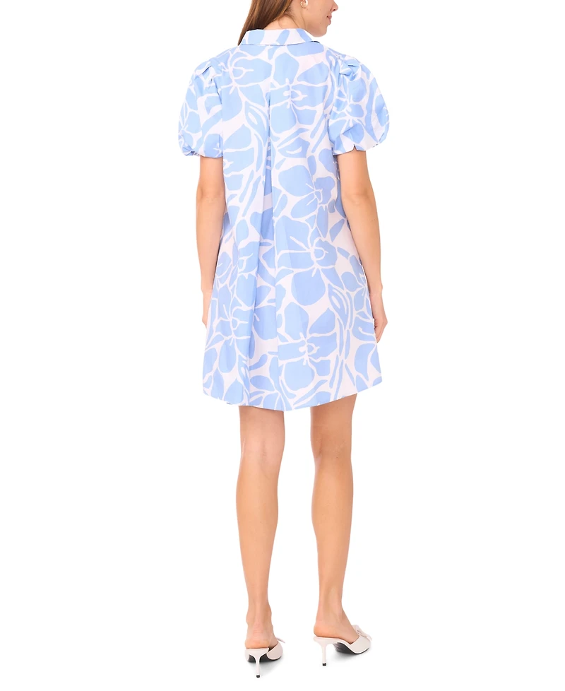 Msk Women's Button Collared Mini Dress