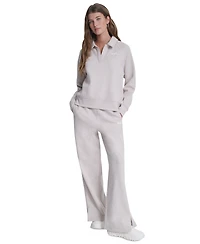 Dkny Sport Women's Hd Logo Piped Polo Sweatshirt