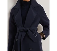 Lauren Ralph Women's Double Breasted Belted Crepe Trench Coat