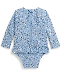 Polo Ralph Lauren Baby Girls' Floral Ruffled One-Piece Rash Guard