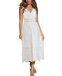 Cupshe Women's Tropical Wind White Maxi Beach Dress