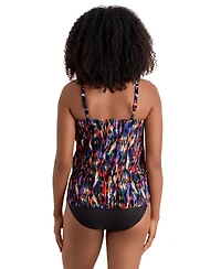 ShapeSolver Sport by Mimi Flamingo Women's Handkerchief Hem Pull-On Tankini Top
