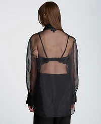 Kenneth Cole Women's Oversized Collared Tunic Shirt