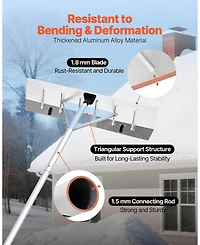 Mecale Snow Roof Rake, 26" Aluminum Blade, 7.5-20 ft Adjustable, Wheels, Non-Slip Handle, Roof Snow Scraper