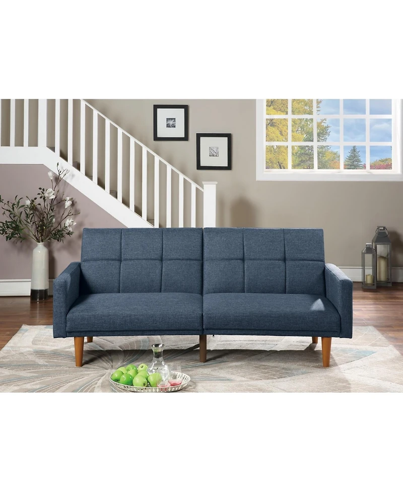 Streamdale Furniture Transitional Navy Sofa with Tufted Cushion