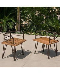 Streamdale Furniture Rustic Acacia Wood Patio Chair Set (Set of 2)