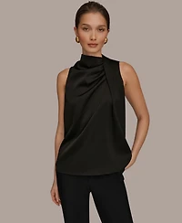 Donna Karan New York Women's Sleeveless Twist-Front Drape Blouse