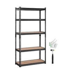 Mecale 5-Tier Storage Shelving Unit, Adjustable, 2000-Lb Capacity, 30"L x 12"W x 60"H, Heavy-Duty Utility Rack