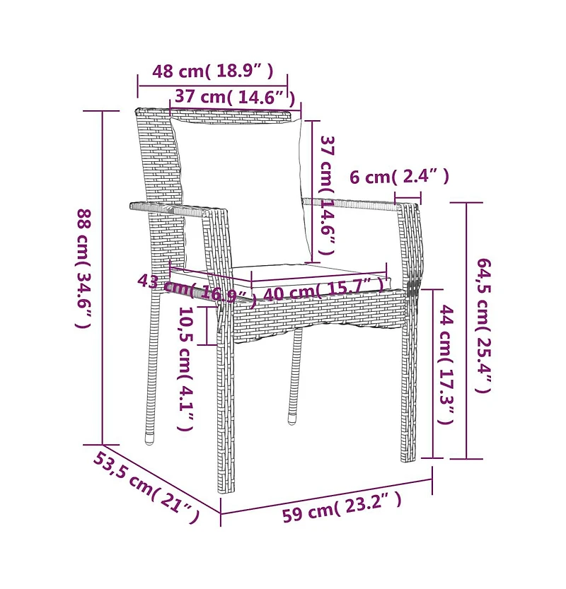 vidaXL Garden Chair Black Pe Rattan Standard Size Durable Garden Chair