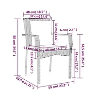 vidaXL Garden Chair Black Pe Rattan Standard Size Durable Garden Chair