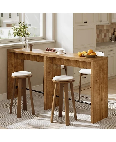 Tribesigns 78.74" Narrow Bar Table, Extra Long High Top Table with Sturdy Iron Footrest, for Kitchen, Living Room, Dining Room